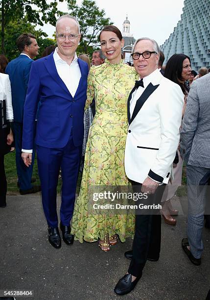 Hans Ulrich Obrist, Yana Peel and Tommy Hilfiger attend the Serpentine Summer Party co-hosted by Tommy Hilfiger at the Serpentine Gallery on July 6,...