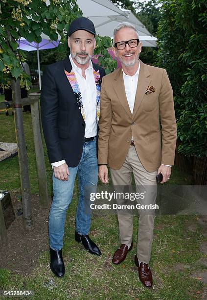 David Furnish and Patrick Cox attends the Serpentine Summer Party co-hosted by Tommy Hilfiger at the Serpentine Gallery on July 6, 2016 in London,...