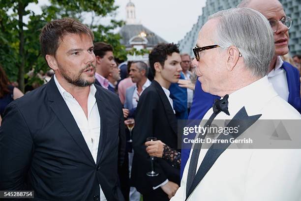 Bjarke Ingels and Tommy Hilfiger attends the Serpentine Summer Party co-hosted by Tommy Hilfiger at the Serpentine Gallery on July 6, 2016 in London,...