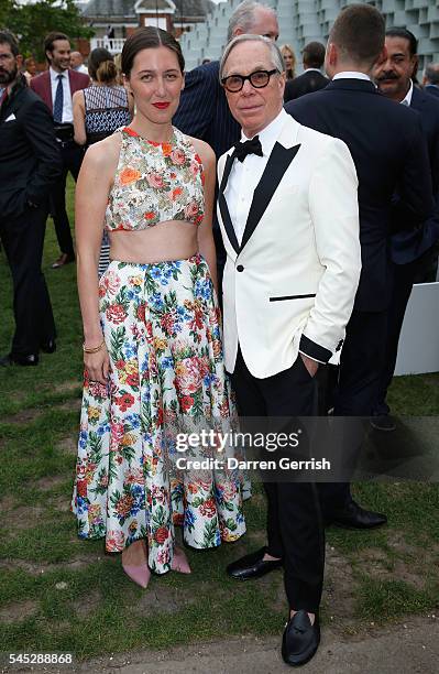 Emilia Wickstead and Tommy Hilfiger attend the Serpentine Summer Party co-hosted by Tommy Hilfiger at the Serpentine Gallery on July 6, 2016 in...