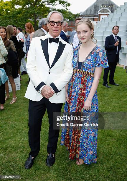 Tommy Hilfiger and Maddi Waterhouse attends the Serpentine Summer Party co-hosted by Tommy Hilfiger at the Serpentine Gallery on July 6, 2016 in...