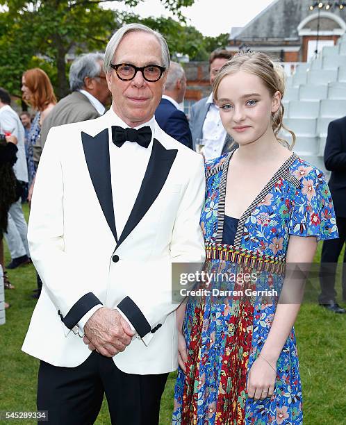 Tommy Hilfiger and Maddi Waterhouse attends the Serpentine Summer Party co-hosted by Tommy Hilfiger at the Serpentine Gallery on July 6, 2016 in...