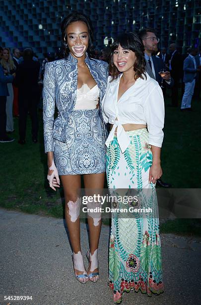 Winnie Harlow and Foxes attends the Serpentine Summer Party co-hosted by Tommy Hilfiger at the Serpentine Gallery on July 6, 2016 in London, England.