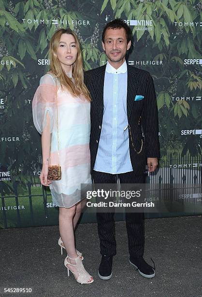 Dan Macmillan and Daisy Boyd attends the Serpentine Summer Party co-hosted by Tommy Hilfiger at the Serpentine Gallery on July 6, 2016 in London,...