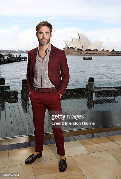 Chris Pine poses during a photo call for Star Trek Beyond on July 7, 2016 in Sydney, Australia.
