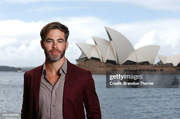 Chris Pine poses during a photo call for Star Trek Beyond on July 7, 2016 in Sydney, Australia.