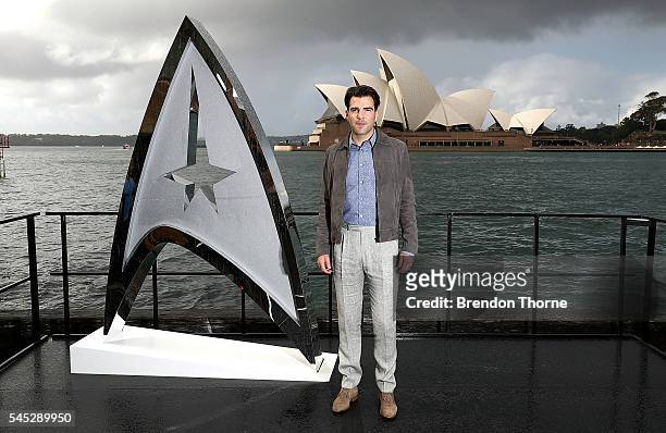 Zachary Quinto poses during a photo call for Star Trek Beyond on July 7, 2016 in Sydney, Australia.
