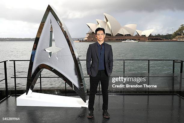 John Cho poses during a photo call for Star Trek Beyond on July 7, 2016 in Sydney, Australia.