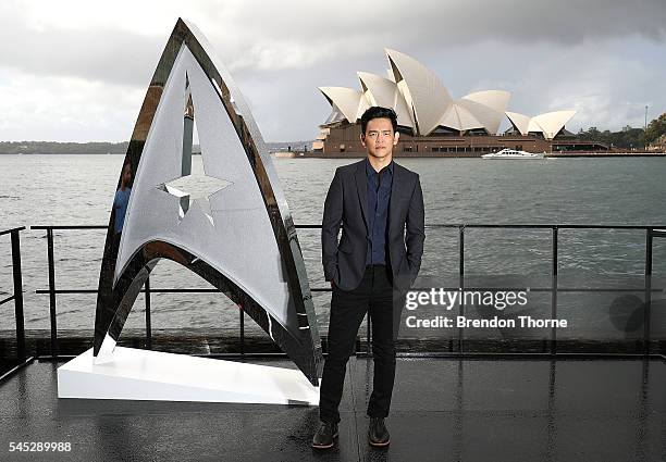John Cho poses during a photo call for Star Trek Beyond on July 7, 2016 in Sydney, Australia.