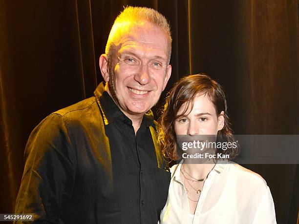 Jean Paul Gaultier and Heloise Letissier from Christine and the Queen band attend the Jean-Paul Gaultier Haute Couture Fall/Winter 2016-2017 show as...