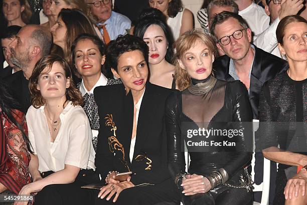 Rossy de Palma, Heloise Letissier, Farida Khelfa and Arielle Dombasle attend the Jean-Paul Gaultier Haute Couture Fall/Winter 2016-2017 show as part...