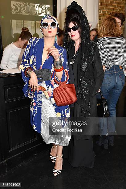 Catherine BabaÊand Diane Pernet attend the Jean-Paul Gaultier Haute Couture Fall/Winter 2016-2017 show as part of Paris Fashion Week on July 6, 2016...