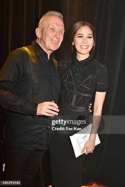 Jean Paul Gaultier and Araya A. Hargate attend the Jean-Paul Gaultier Haute Couture Fall/Winter 2016-2017 show as part of Paris Fashion Week on July...