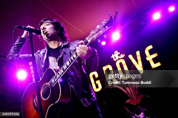 Musician Tom Higgenson of Plain White T's perform at the Grove Summer Concert Series held at The Grove on July 6, 2016 in Los Angeles, California.