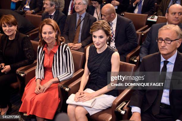 Morrocan Environment Minister, Hakima El Haite, French Environment Minister Segolene Royal, Spain's Queen Letizia and French Junior Minister for...