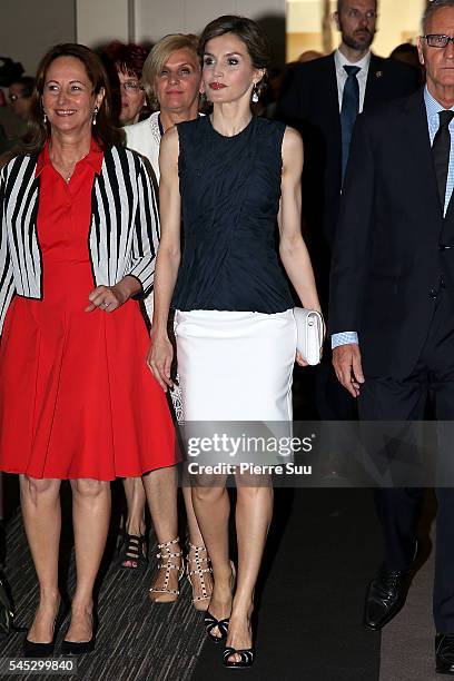 French Minister for Ecology, Sustainable Development and Energy, Segolene Royal and Queen Letizia of Spain attend the Second Global Conference on...