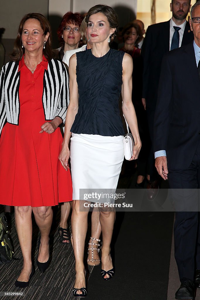 Queen Letizia of Spain Attends The Second Global Conference on Health and Climate In Paris