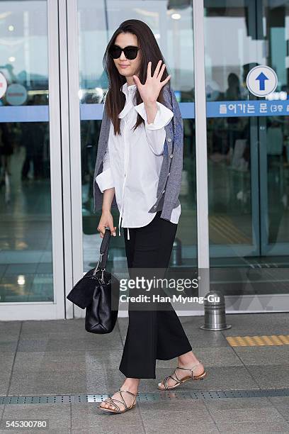 South Korean actress Jeon Ji-Hyun, known as Gianna Jun is seen on departure at Incheon International Airport on July 7, 2016 in Incheon, South Korea.