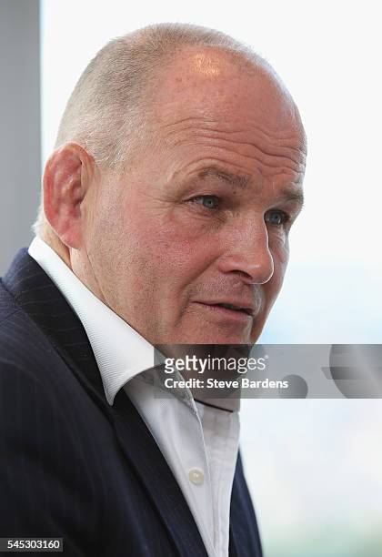 Bristol Rugby Director of Rugby, Andy Robinson talks to the media during the 2016-17 Aviva Premiership Rugby Season fixtures announcement at BT Tower...