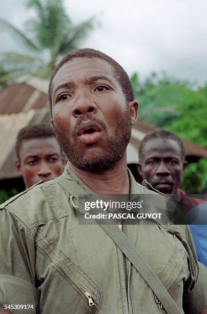 Photo of rebel leader Charles Taylor taken in Buchanan 29 May 1990 as he continues his march on the capital Monrovia to oust President Samuel Doe...