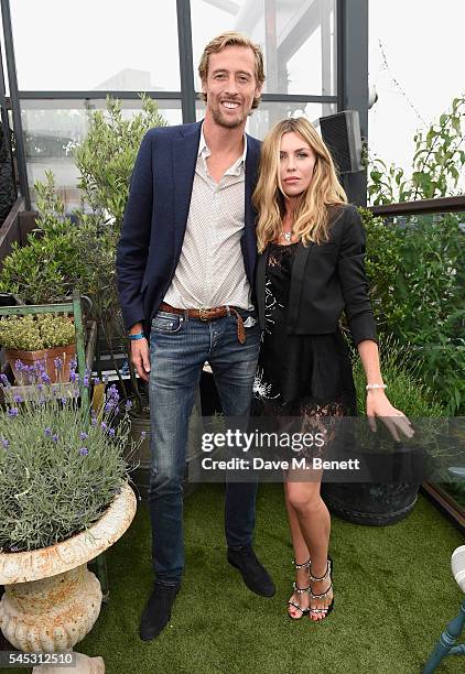 Peter Crouch and Abbey Clancy attends Warner Music Group Summer party in association with British GQ and Quintessentially on July 6, 2016 in London,...