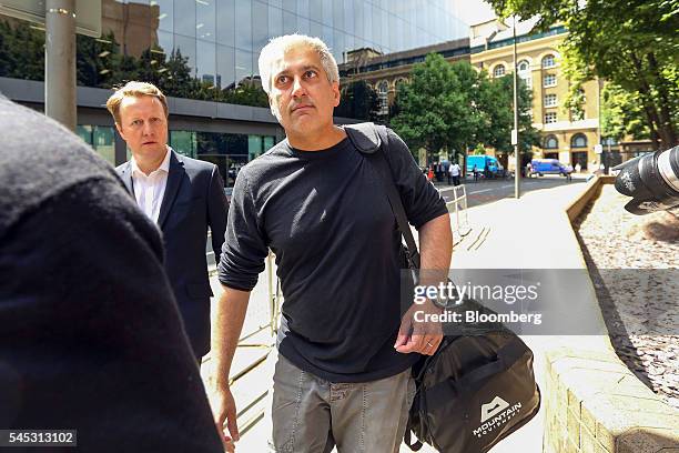 Jay Merchant, a former trader at Barclays Plc, right, arrives for sentencing at Southwark Crown Court in London, U.K., on Thursday, July 7, 2016....