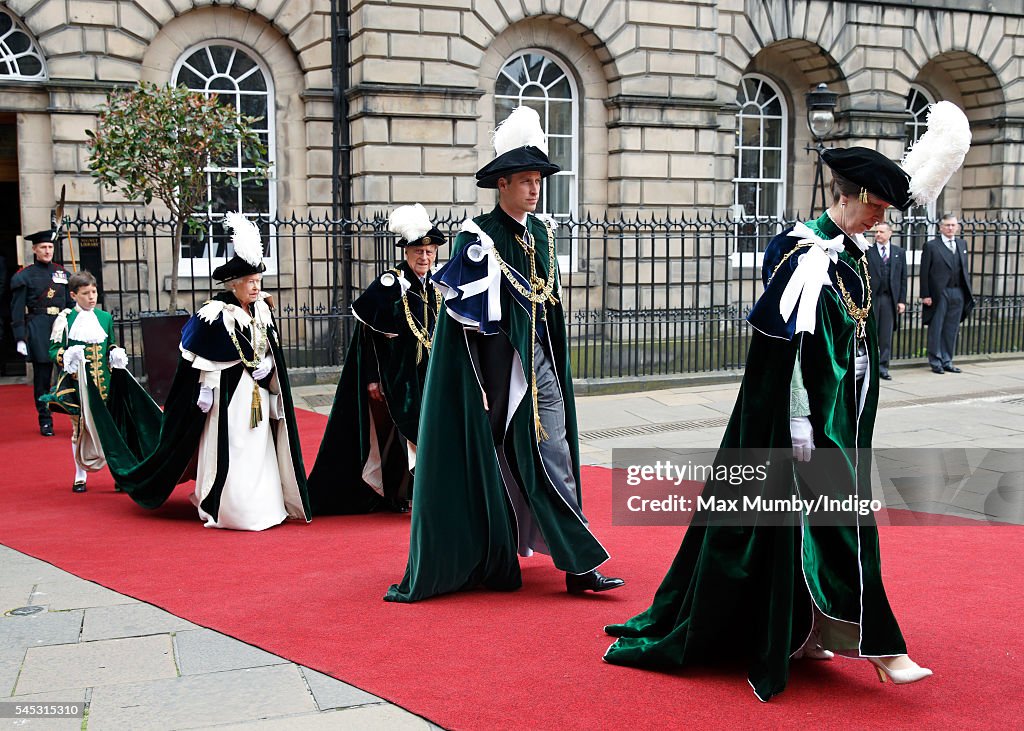 Royals Attend Order of the Thistle Service In Edinburgh