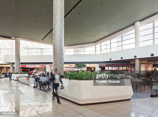 the interior of a large shopping mall in istanbul - food court stock pictures, royalty-free photos & images