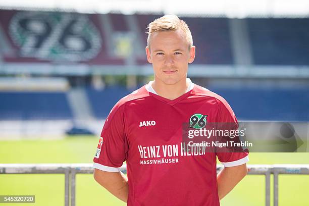 Uffe Bech poses during the team presentation of Hannover 96 on July 7, 2016 in Hanover, Germany.