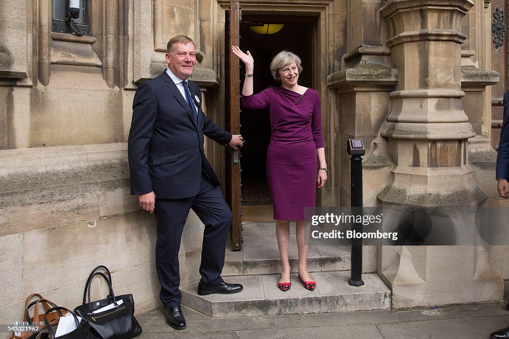 U.K. Home Secretary Theresa May Wins The Second-Round Ballot Of Conservative Party Lawmakers