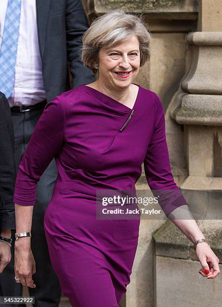 British Home Secretary and Conservative leadership contender Theresa May outside the Houses of Parliament on July 7, 2016 in London, England. Theresa...