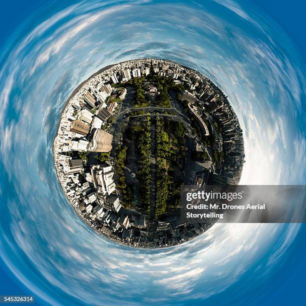 praça da liberdade tiny planet - 360 globe stockfoto's en -beelden