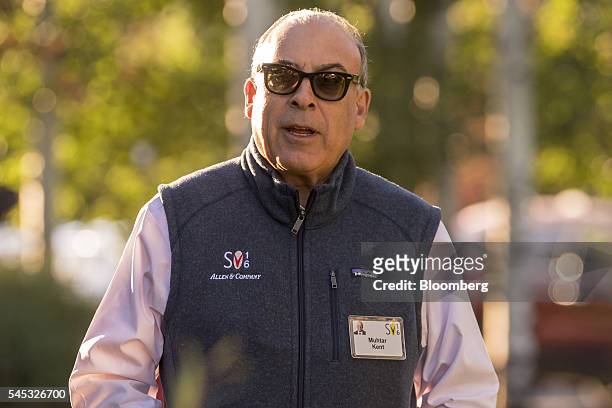 Muhtar Kent, chairman, chairman and chief executive officer of The Coca-Cola Co., arrives for the morning sessions during the Allen & Co. Media and...