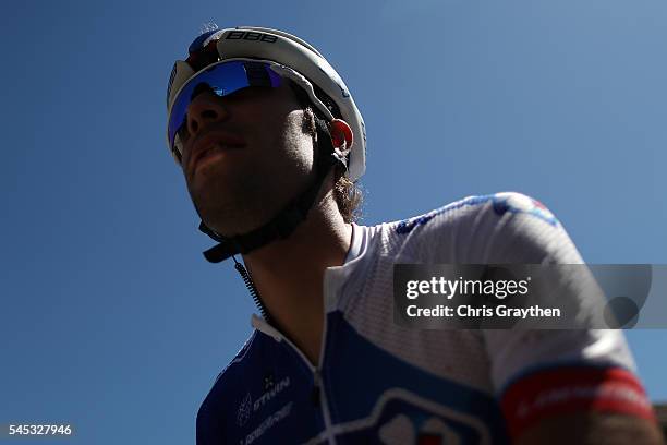 Thibaut Pinot of France riding for FDJ signs autographs prior to stage six of the 2016 Le Tour de France a 190.5km stage from Arpajon-Sur-Cere to...