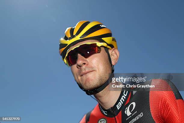 Tejay van Garderen of United States riding for BMC Racing Team rides to the start prior to stage six of the 2016 Le Tour de France a 190.5km stage...