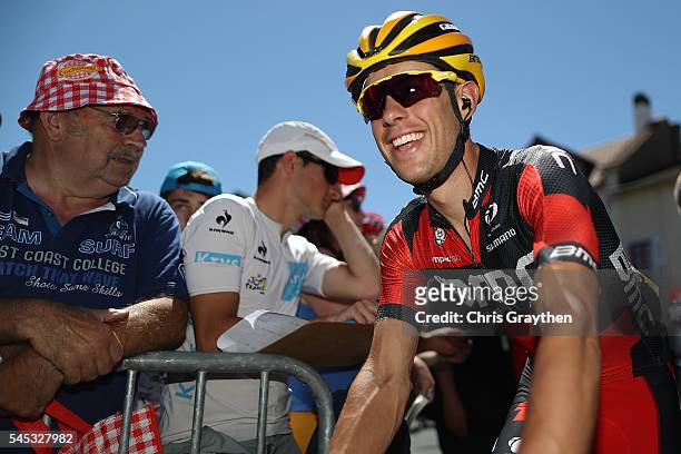 Richie Porte of Australia riding for BMC Racing Team rides to the start prior to stage six of the 2016 Le Tour de France a 190.5km stage from...
