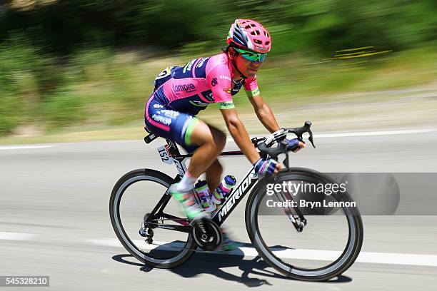 Yukiya Arashiro of Japan and Lampre-Merida rides in the breakaway on stage six of the 2016 Tour de France, a 190km road stage from Arpajon-sur-cere...