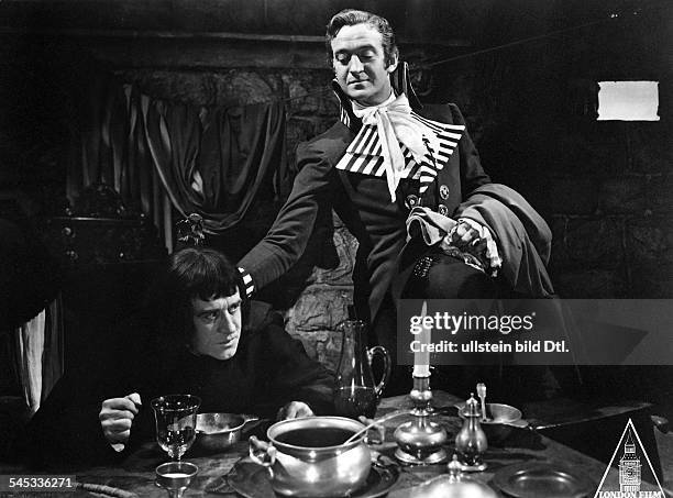 Niven, David *-+Schauspieler, GB- mit Cyril Cusack in dem Film'Das dunkelrote Siegel', GB- 1950