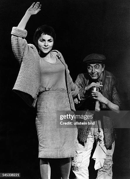 Froboess, Cornelia - Singer, Actress, Germany*-?+as Shen Te and actor Guenther Jerschke as Wang in 'The Good Person of Szechwan' by Bertolt Brecht,...