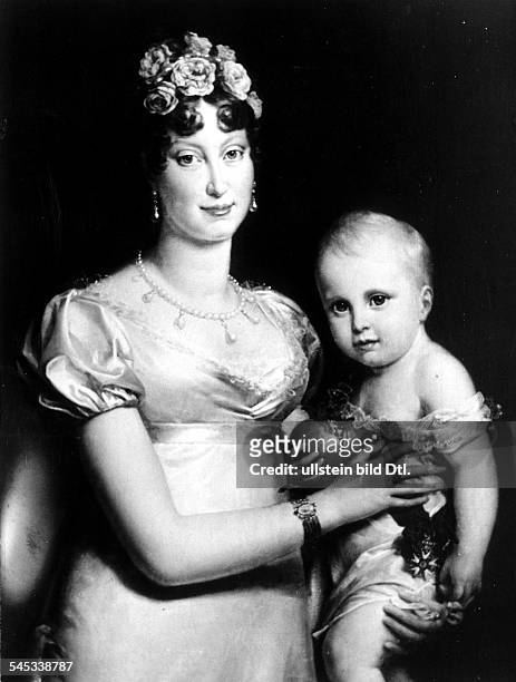 1847Habsburgerin Kaiserin von Frankreich 1810 - 18142. Frau von Napoleon I.mit ihrem Sohn, Napoleon II., König vonRom