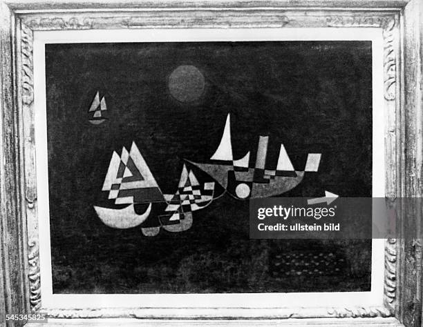 Klee, Paul *18.12.1879-+Maler, Grafiker, D- Gemaelde 'Abfahrt der Schiffe'- 1927