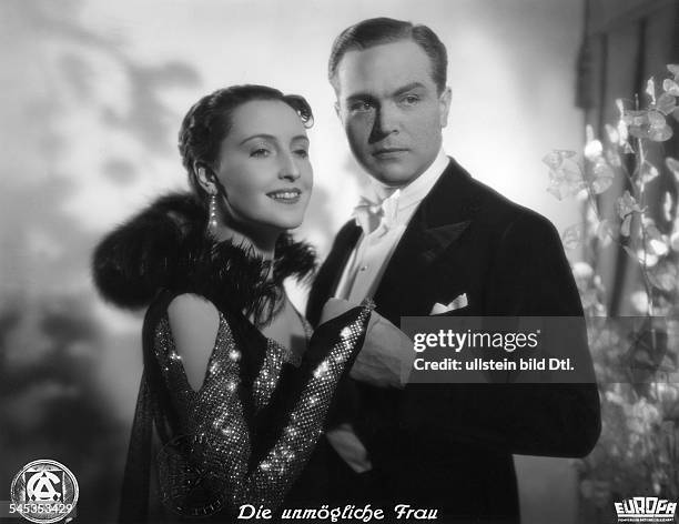 Wieck, Dorothea - Actress, Germany - *-+ Scene from the movie 'Die unmögliche Frau' - with Gustav Fröhlich Directed by: Johannes Meyer Germany 1936...