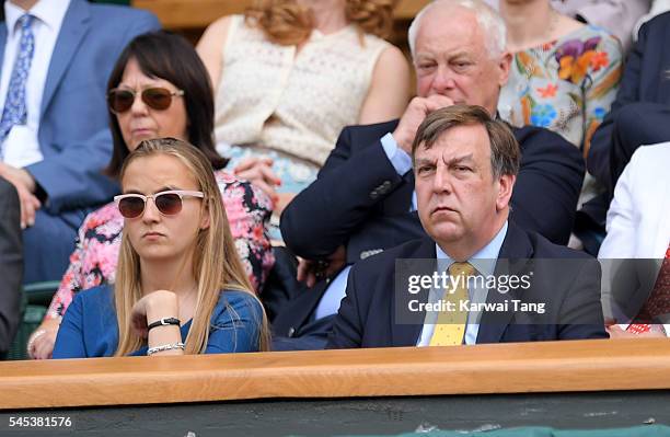 John Whittingdale attends day ten of the Wimbledon Tennis Championships at Wimbledon on July 07, 2016 in London, England.