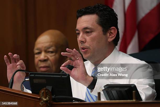 Committee chairman Rep. Jason Chaffetz speaks as ranking member Rep. Elijah Cummings listens during a hearing before House Oversight and Government...