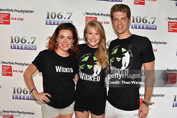 Rachel Tucker, Carrie St. Louis and Jonah Platt of "Wicked" attend the 106.7 Lite FM Broadway In Bryant Park 2016 - July 7, 2016 at Bryant Park on...