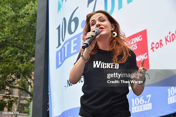 Rachel Tucker of "Wicked" performs during the 106.7 Lite FM Broadway In Bryant Park 2016 - July 7, 2016 at Bryant Park on July 7, 2016 in New York...