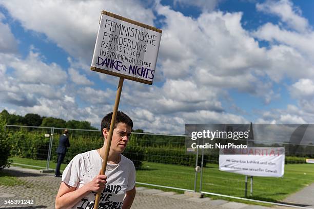 Demonstrators protest in Berlin, Germany on 7 July 206 against sexual violence and against certain contents of the reform of the law governing sexual...