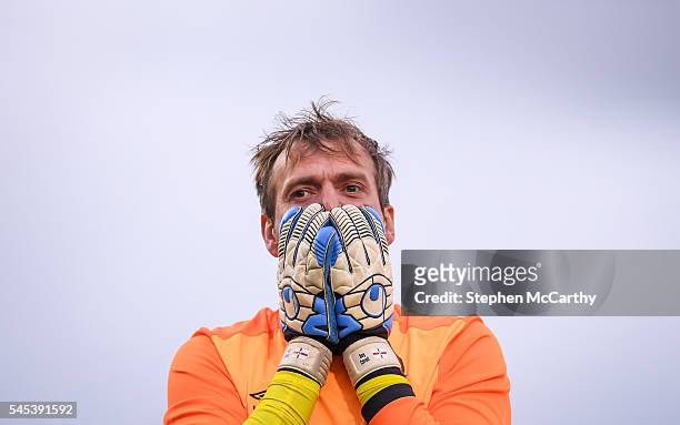 Cork , Ireland - 7 July 2016; Roy Carroll of Linfield reacts after his side conceded a penalty during the UEFA Europa League First Qualifying Round...