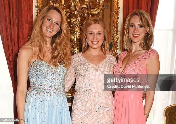 Amanda Hawkyard, Laura Godwin and Sarah Hawkyard attend The Dream Ball in aid of The Prince's Trust and Big Change at Lancaster House on July 7, 2016...