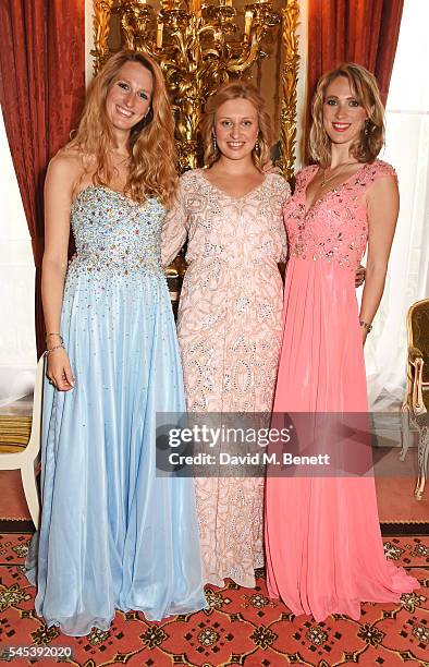 Amanda Hawkyard, Laura Godwin and Sarah Hawkyard attend The Dream Ball in aid of The Prince's Trust and Big Change at Lancaster House on July 7, 2016...